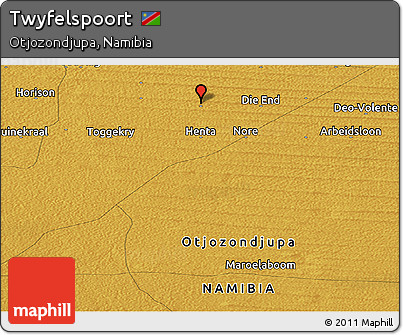 Physical Panoramic Map of Twyfelspoort