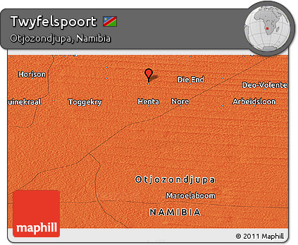 Political Panoramic Map of Twyfelspoort