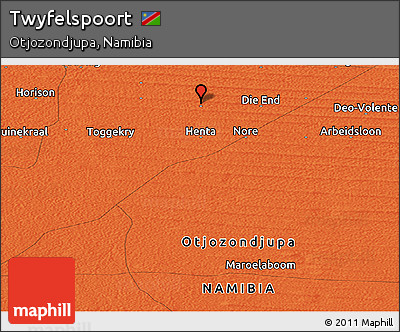 Political Panoramic Map of Twyfelspoort