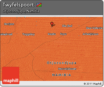 Political Panoramic Map of Twyfelspoort