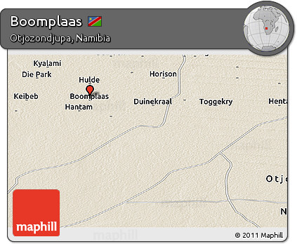 Shaded Relief Panoramic Map of Boomplaas