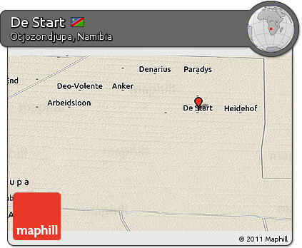 Shaded Relief Panoramic Map of De Start