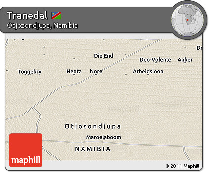 Shaded Relief Panoramic Map of Tranedal