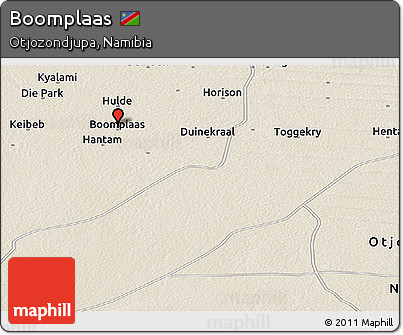 Shaded Relief Panoramic Map of Boomplaas