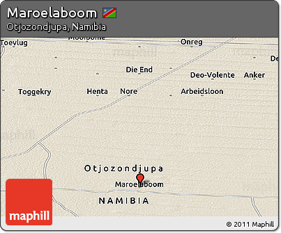 Shaded Relief Panoramic Map of Maroelaboom