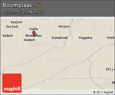 Shaded Relief Panoramic Map of Boomplaas