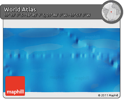 Physical 3D Map of the Area around 19° 2' 1" S, 20° 19' 30" W