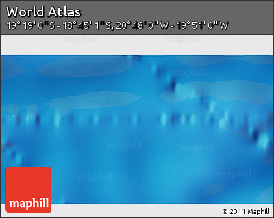Physical 3D Map of the Area around 19° 2' 1" S, 20° 19' 30" W