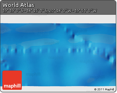 Physical 3D Map of the Area around 19° 2' 1" S, 20° 19' 30" W