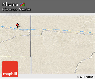 Shaded Relief Panoramic Map of Nhoma