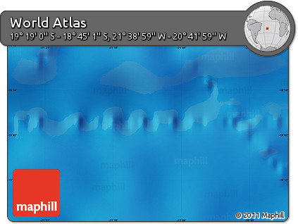 Physical Map of the Area around 19° 2' 1" S, 21° 10' 29" W
