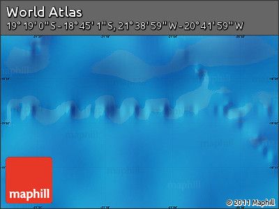 Physical Map of the Area around 19° 2' 1" S, 21° 10' 29" W