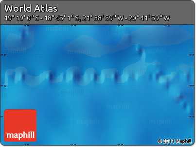 Physical Map of the Area around 19° 2' 1" S, 21° 10' 29" W