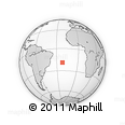 Outline Map of the Area around 19° 2' 1" S, 22° 1' 29" W, rectangular outline