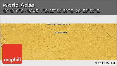 Physical Panoramic Map of the Area around 19° 2' 1" S, 26° 25' 29" E