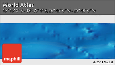 Physical Panoramic Map of the Area around 19° 2' 1" S, 26° 16' 29" W