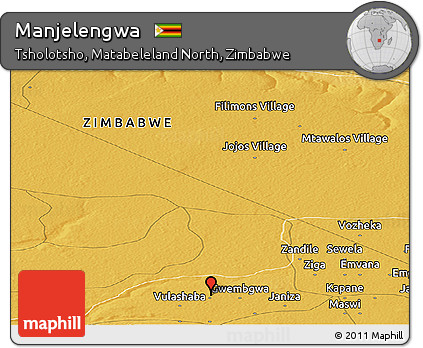 Physical Panoramic Map of Manjelengwa