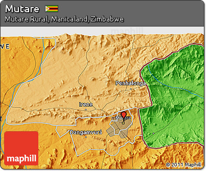 Political 3D Map of Mutare