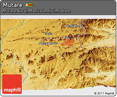 Physical Panoramic Map of Mutare