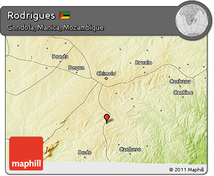 Physical 3D Map of Rodrigues