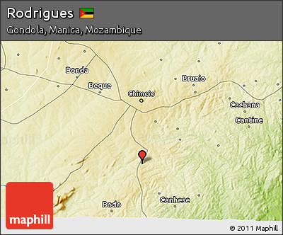 Physical 3D Map of Rodrigues