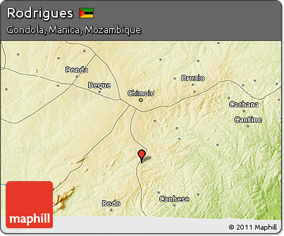 Physical 3D Map of Rodrigues