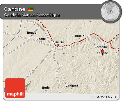 Shaded Relief 3D Map of Cantine