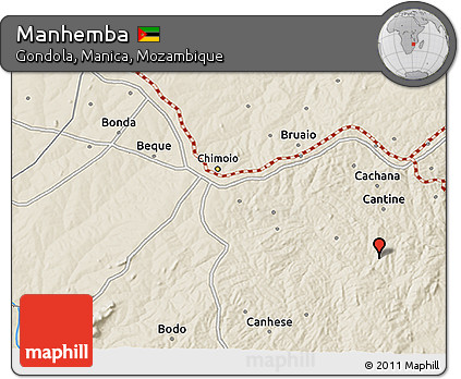 Shaded Relief 3D Map of Manhemba