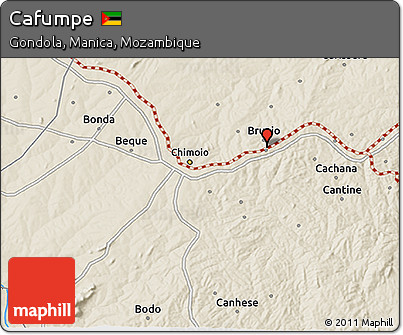 Shaded Relief 3D Map of Cafumpe