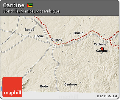 Shaded Relief 3D Map of Cantine