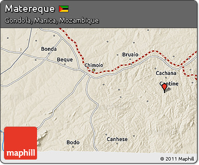 Shaded Relief 3D Map of Matereque