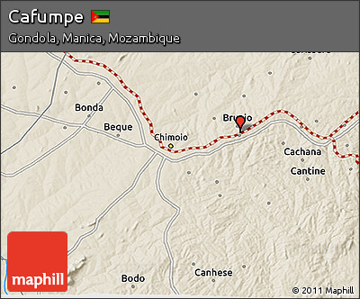 Shaded Relief 3D Map of Cafumpe