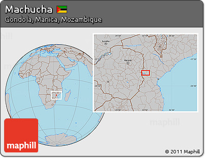 Gray Location Map of Machucha
