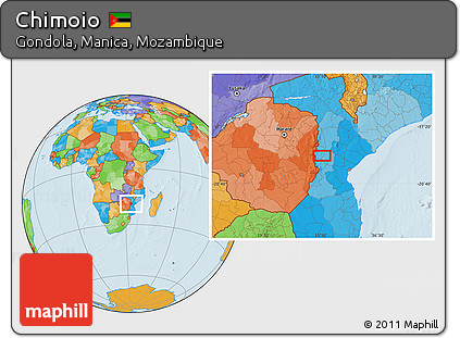 Political Location Map of Chimoio