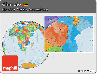 Political Location Map of Chimoio