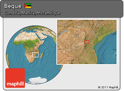 Satellite Location Map of Béque