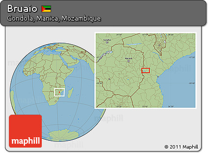 Savanna Style Location Map of Bruaio