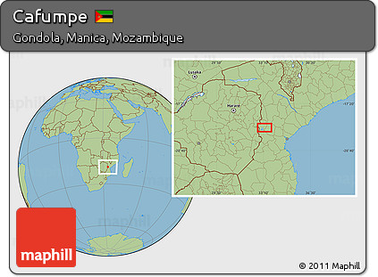 Savanna Style Location Map of Cafumpe