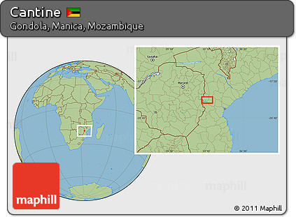 Savanna Style Location Map of Cantine
