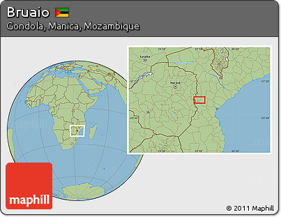 Savanna Style Location Map of Bruaio