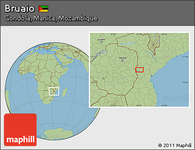 Savanna Style Location Map of Bruaio