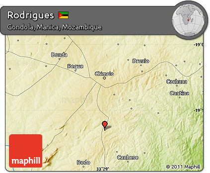 Physical Map of Rodrigues
