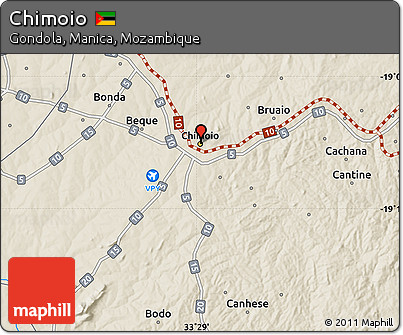 Shaded Relief Map of Chimoio