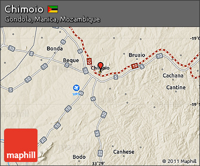 Shaded Relief Map of Chimoio