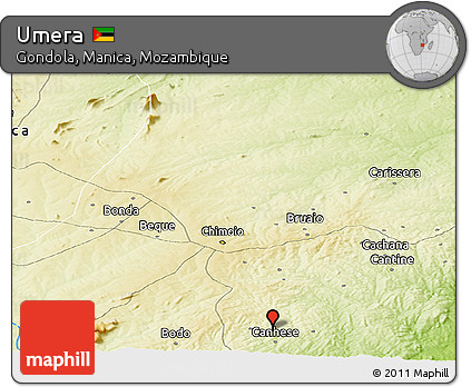 Physical Panoramic Map of Umera