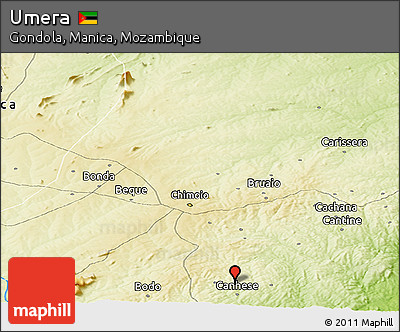 Physical Panoramic Map of Umera