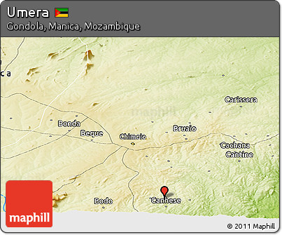 Physical Panoramic Map of Umera