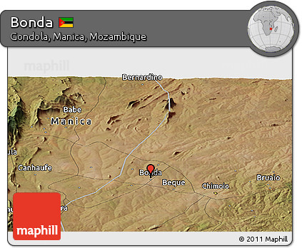 Satellite Panoramic Map of Bonda