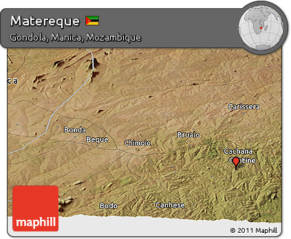 Satellite Panoramic Map of Matereque