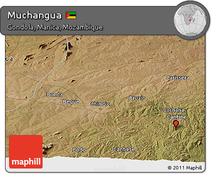 Satellite Panoramic Map of Muchangua